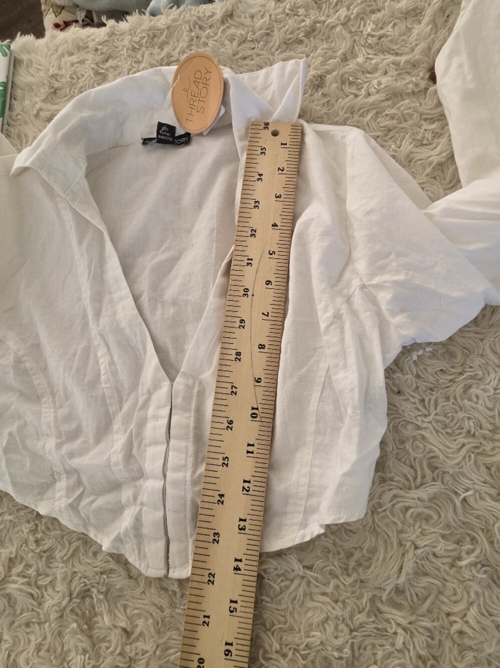 Cropped White Button-Front Shirt — The Ragged Priest - Picture 5 of 7